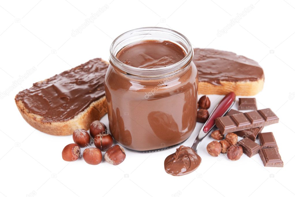 chocolate cream in jar