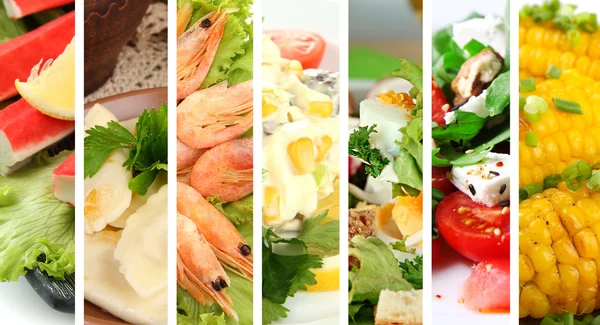 Collage of delicious food close-up — Φωτογραφία Αρχείου