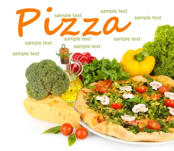 Chutný vegetariánský pizza — Stock fotografie
