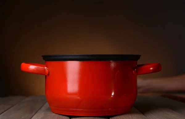 Cooking pot with steam — Stock Photo, Image