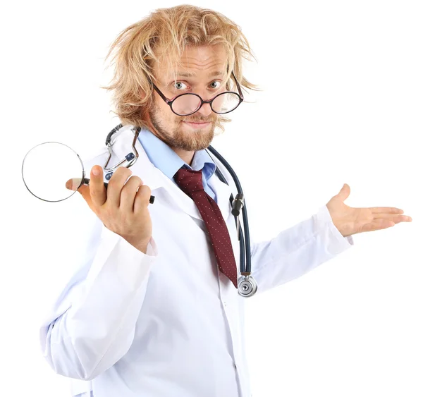 Médecin drôle dans les lunettes — Photo