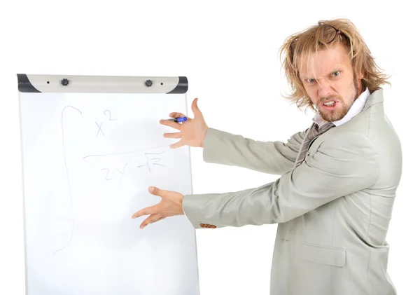 Funny doctor with board — Stock Photo, Image