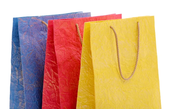 Paper shopping bags isolated on white — Stock Photo, Image