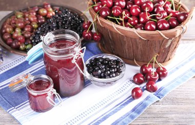 çilek reçeli cam tabloda, yakın çekim