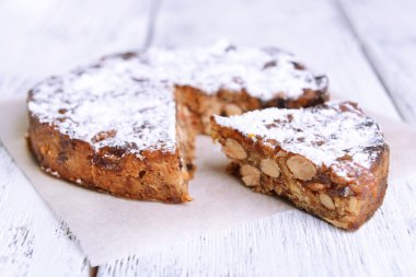 Lezzetli pasta panforte tablo yakın çekim üzerinde