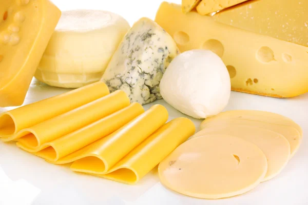 Varios tipos de queso se cierran — Foto de Stock