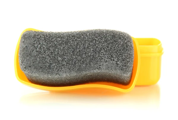 Shoe shine sponge, isolated on white — Stock Photo, Image