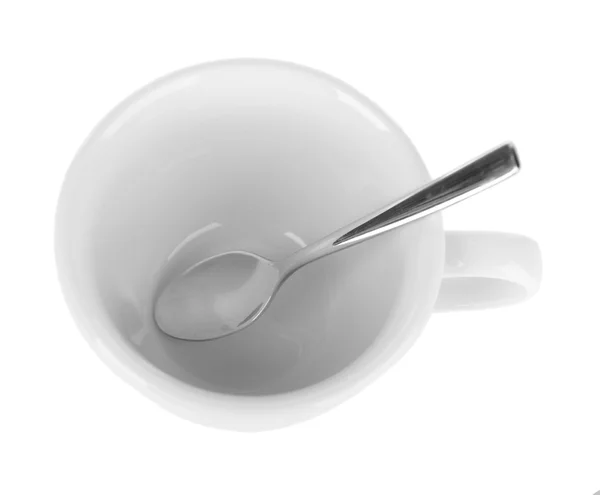 Empty cup with tea spoon — Stock Photo, Image