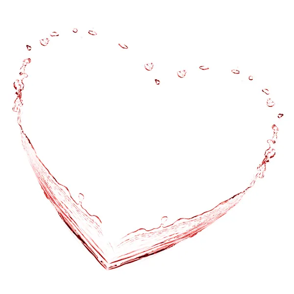 Water splashes in shape of heart — Stock Photo, Image