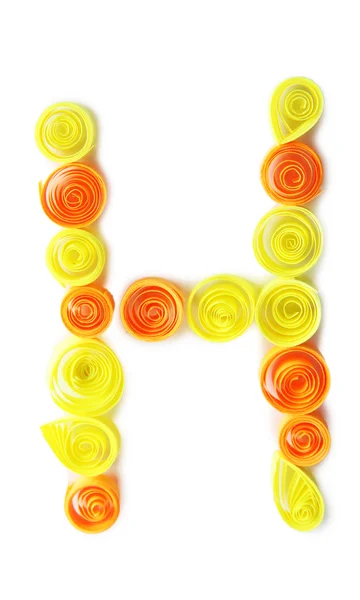 Quilling letter H on white — Stock Photo, Image