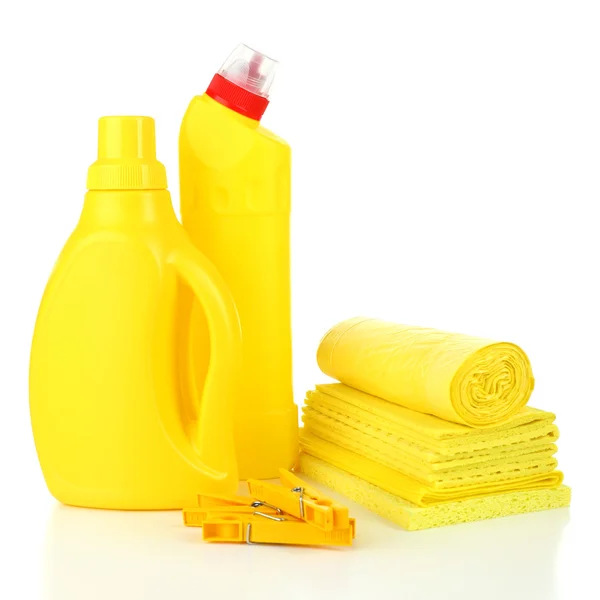 Productos de limpieza en blanco —  Fotos de Stock