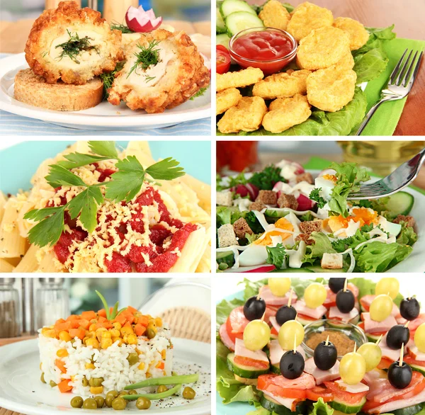 Collage de deliciosa comida — Foto de Stock