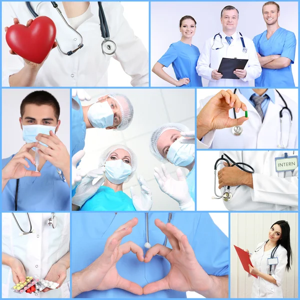 Sjukvårdsarbetare collage — Stockfoto