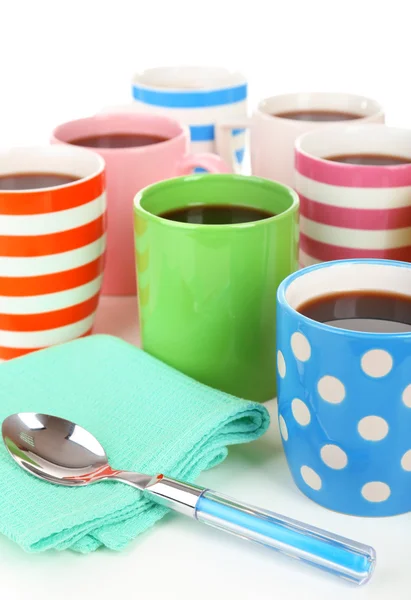 Many cups of coffee close up — Stock Photo, Image