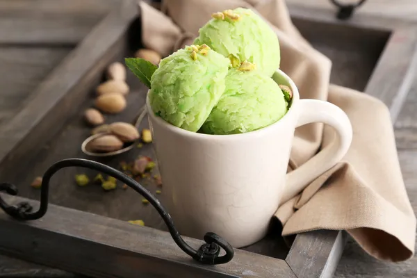 맛 있는 피스타치오 아이스크림 — 스톡 사진