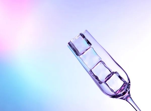 Glass with ice cubes — Stock Photo, Image