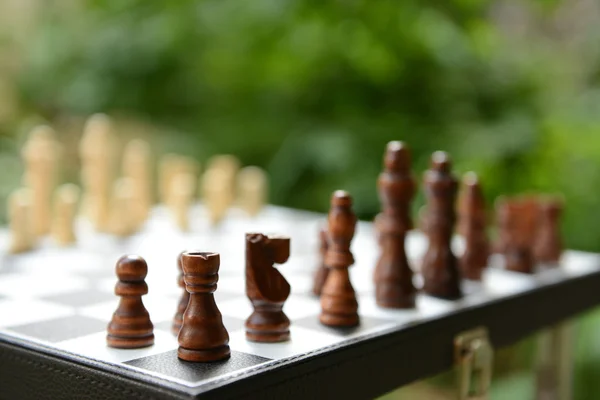 Tablero de ajedrez con piezas de ajedrez —  Fotos de Stock
