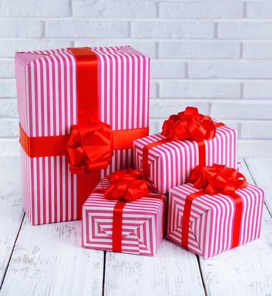 Beautiful gifts on table — Stock Photo, Image