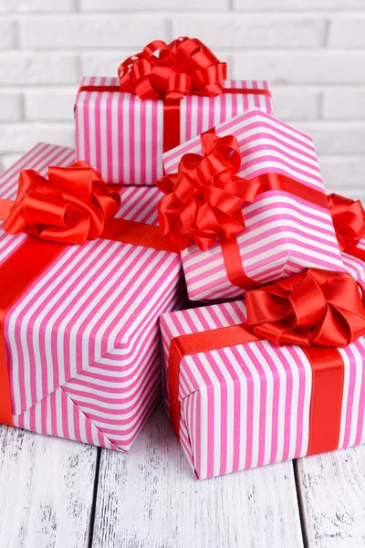 Beautiful gifts on table — Stock Photo, Image