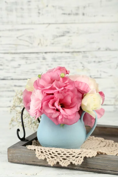 Eustoma flowers in vase — Stock Photo, Image