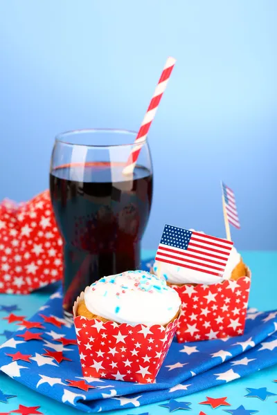 Amerikaanse patriottische vakantie cupcakes — Stockfoto