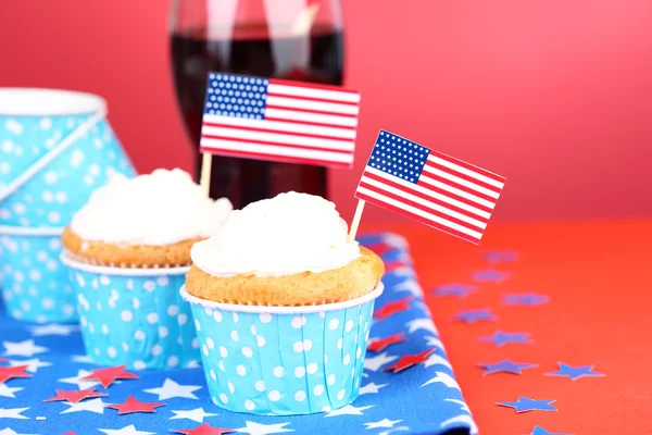 Cupcakes americanos patrióticos de vacaciones — Foto de Stock