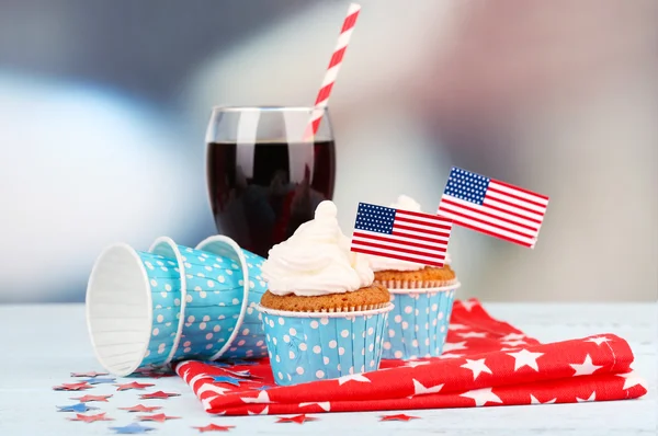 Amerikai hazafias ünnep cupcakes — Stock Fotó