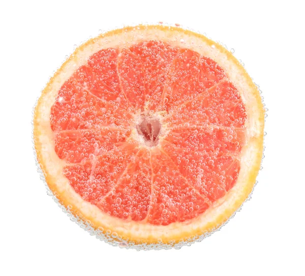 Frische Grapefruit in Wasserblasen — Stockfoto