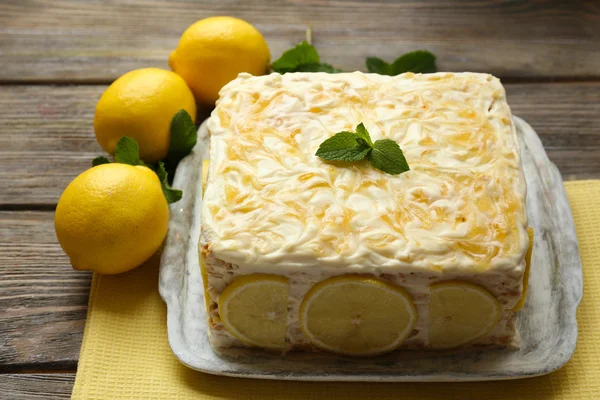 Smaczne ciasto cytrynowe — Zdjęcie stockowe