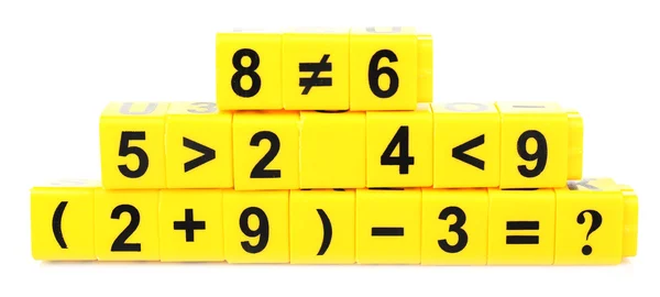 Educational cubes with numbers — Stock Photo, Image