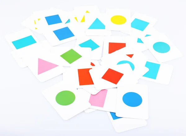 Educational cards with geometric shapes — Stock Photo, Image