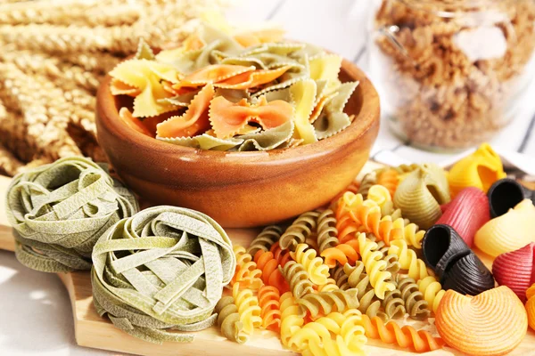 Variety of colorful pasta — Stock Photo, Image