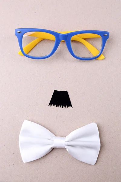 Glasses, mustache and bow tie — Stock Photo, Image