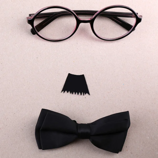 Óculos, bigode e laço — Fotografia de Stock