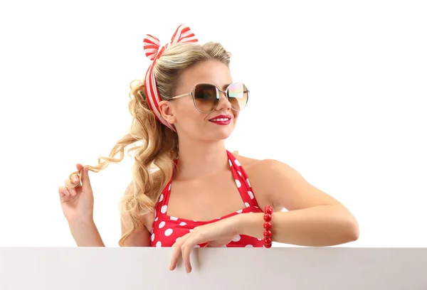 Beautiful girl in pinup style — Stock Photo, Image