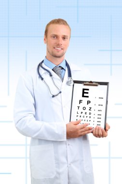 göz grafik ile erkek göz doktoru