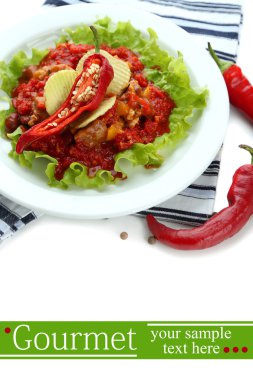 Biber Mısır Carne geleneksel Meksika yemeği