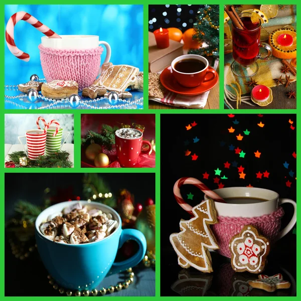 Bebidas de Navidad collage —  Fotos de Stock