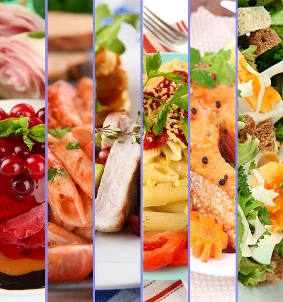 Collage of delicious food close-up — Stock Photo, Image