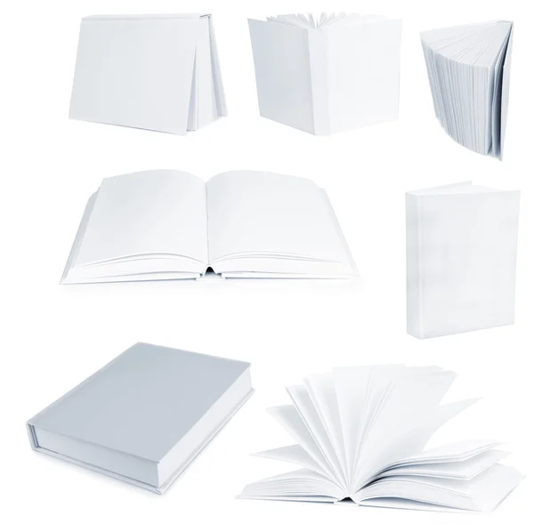 Livros brancos vazios — Fotografia de Stock