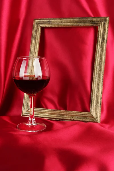 Composition of frame and wine — Stock Photo, Image