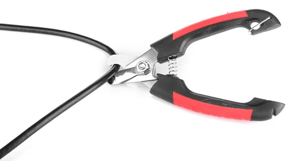 Side cutters cut cable — Stock Photo, Image