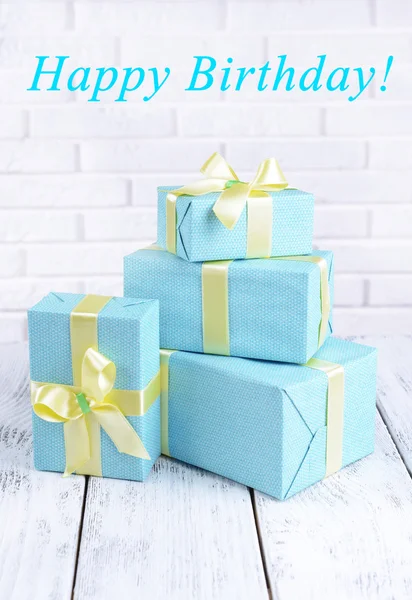 Beautiful gifts on table — Stock Photo, Image