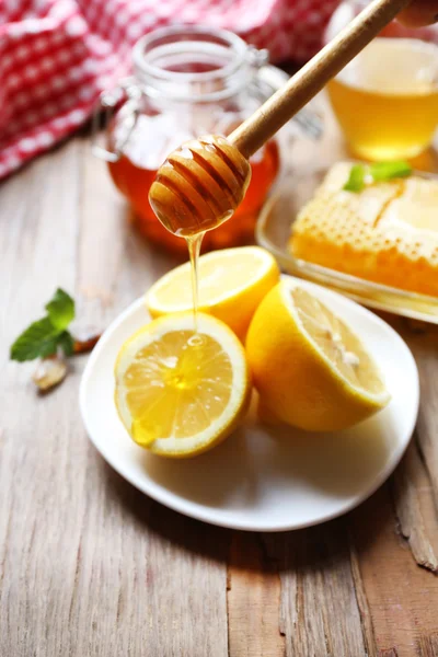 Limão e mel — Fotografia de Stock