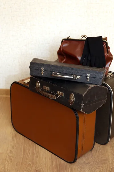 Vintage παλιά βαλίτσες ταξιδίου — Φωτογραφία Αρχείου