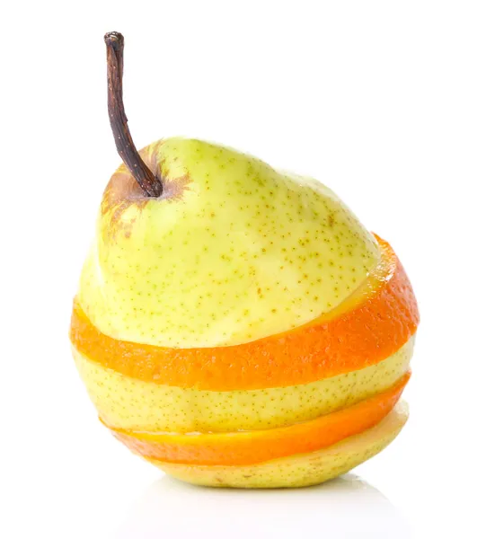 Stack of slied orange and pear — Stock Photo, Image