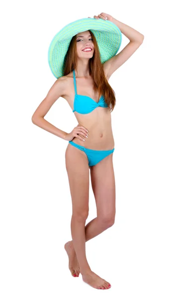 Beautiful young woman in swimsuit — Stock Photo, Image