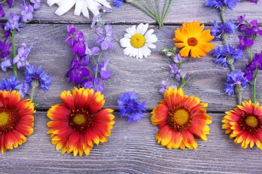 Masada güzel kır çiçekleri