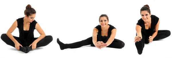 Donna che fa esercizio di stretching balletto — Foto Stock