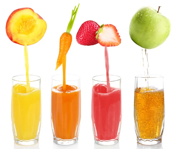 Juice pouring from fruits — Stock Photo, Image